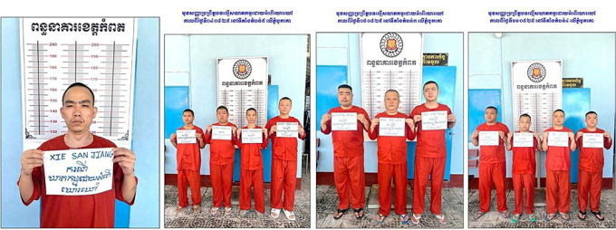 15-10-2025-3586-1760576230-176-4677-8431-1760576811-1 Những đối tượng phạm tội bị bắt tại tỉnh Sihanouk, Campuchia ngày 8-11/10 trong chiến dịch truy quét tội phạm lừa đảo qua mạng. Ảnh: Khmer Times