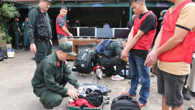 Ban chuyên án bắt giữ nhóm lừa đảo qua mạng tại Campuchia. (Ảnh: CACC)